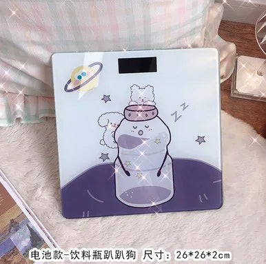 Kitty Household Electronic Scale Weight Scale Body Fat Scale BMI Adult Bathroom Healthy Weight Loss Weighing Body Scale Charging