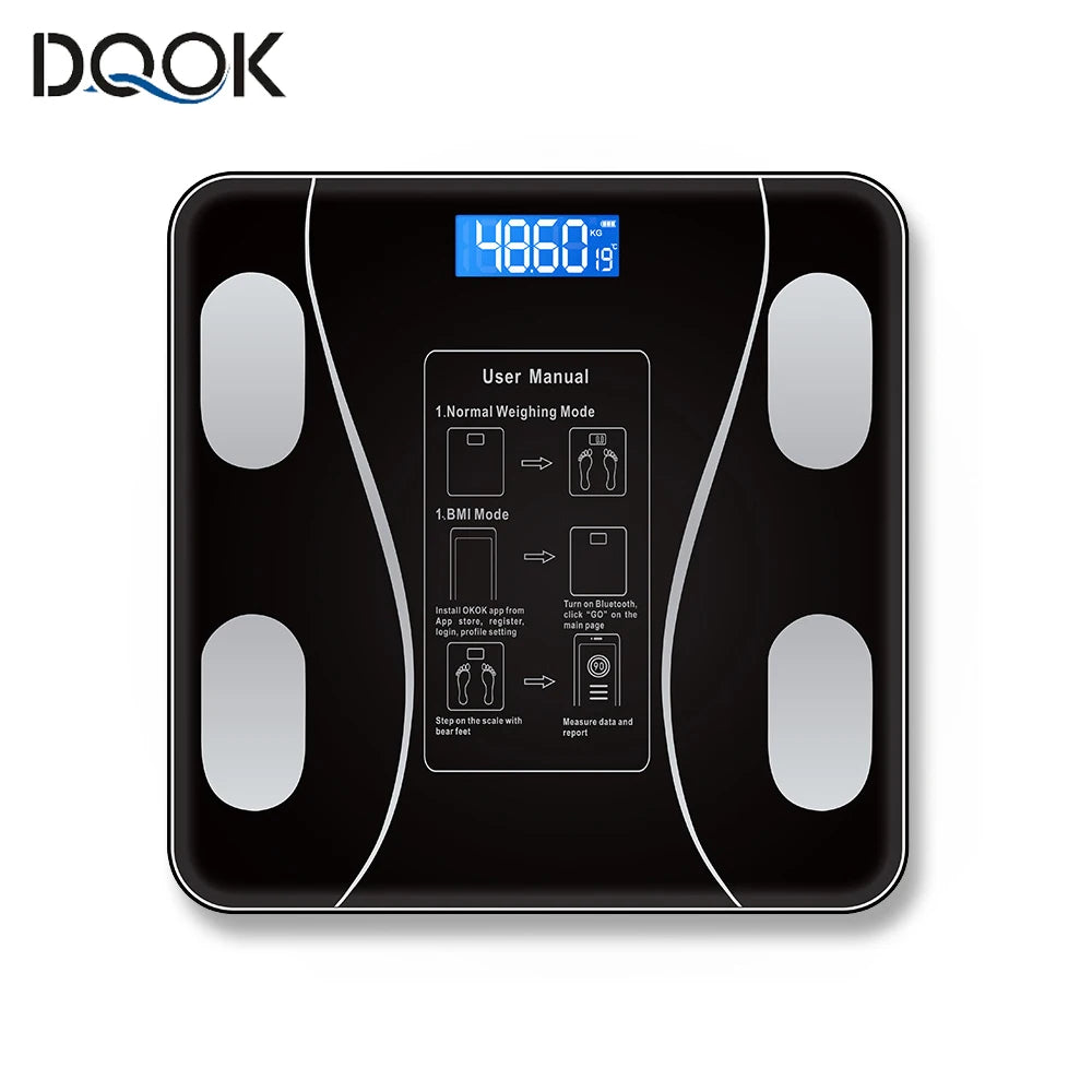 Body Fat Scale Smart Wireless Digital Bathroom Weight Scale Body Composition Analyzer with Smartphone App Bluetooth-Compatible