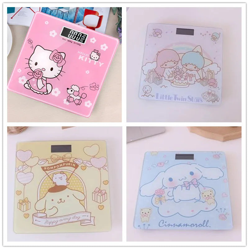 Kitty Household Electronic Scale Weight Scale Body Fat Scale BMI Adult Bathroom Healthy Weight Loss Weighing Body Scale Charging