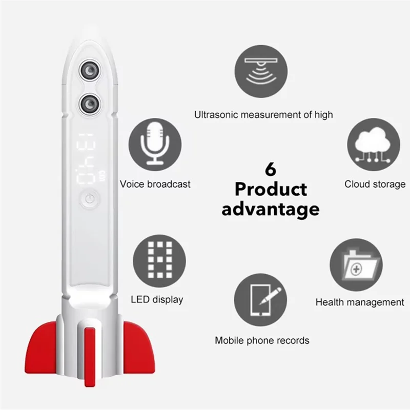 Height Measuring Stadiometer Portable Ultrasound Handheld Height Measuring Ruler with Bluetooth for Kids-B61B
