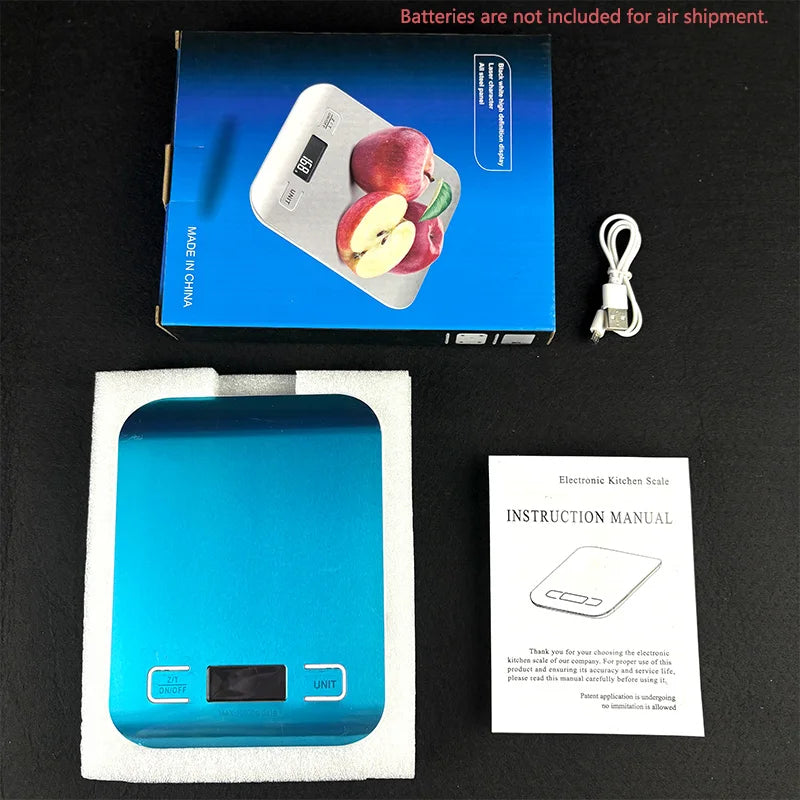 10/5Kg Kitchen Digital Scale Usb/Battery Charging Electronic Smart Balance LCD Mini Precision Weight Scales for Food Cooking