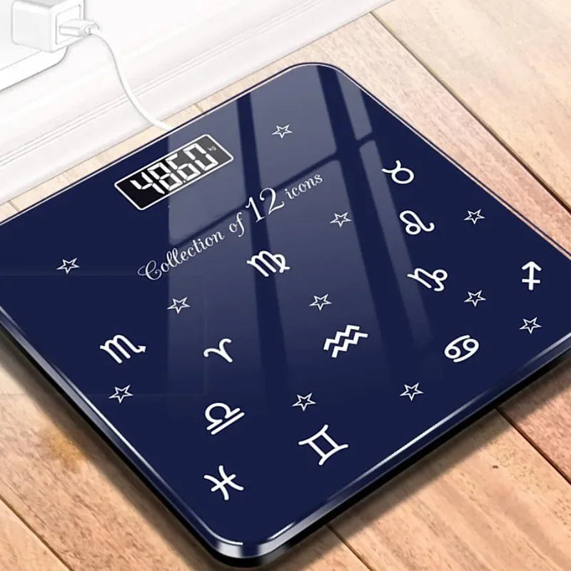 2025 Cute Human Health Body Scale Mini Digital Glass LCD Display Sensor Scale for Weight Loss Tool Balance Digital Care