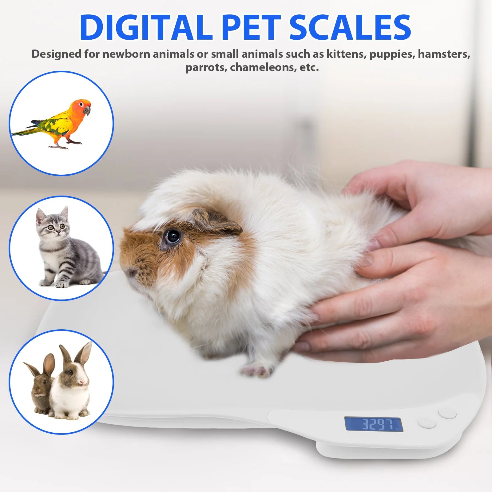 Small Digital Pet Scale Battery Operated LED Display Mini Electronic Pet Weight Scale Electronic Pet Scale Weighing Tool