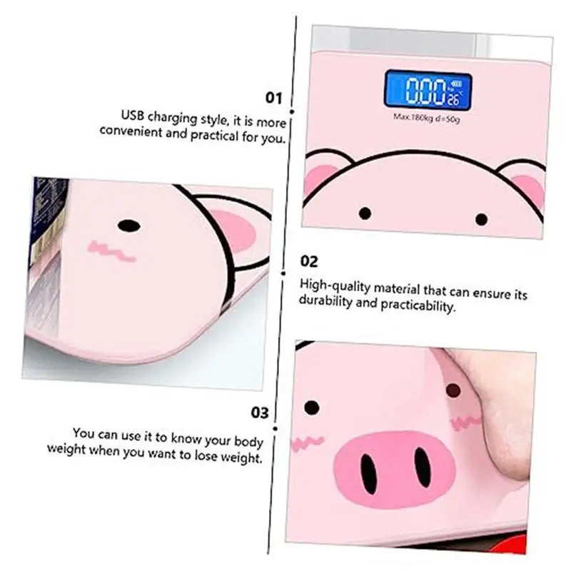 Accurate Scales for Body Weight Digital Bathroom Scale Smart Weight Scale USB Charging Automatic Weighing Scale Cartoon Body