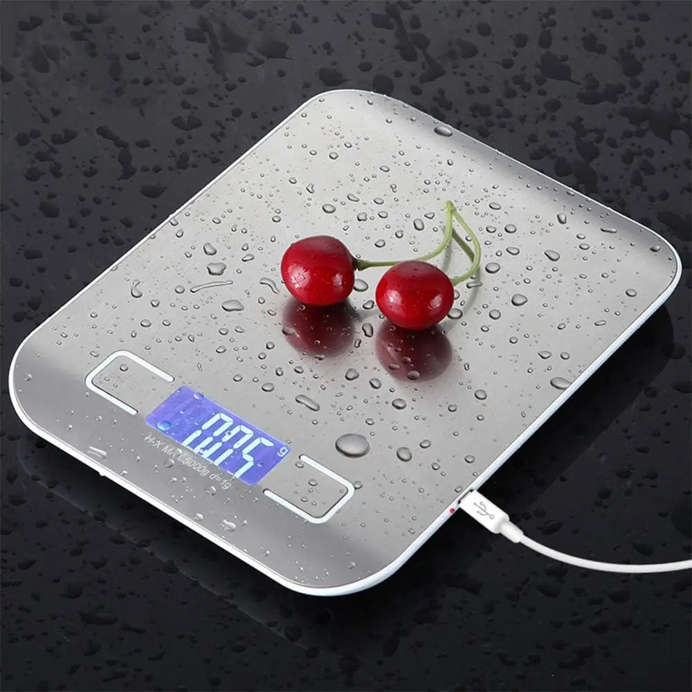 10/5Kg Kitchen Digital Scale Usb/Battery Charging Electronic Smart Balance LCD Mini Precision Weight Scales for Food Cooking