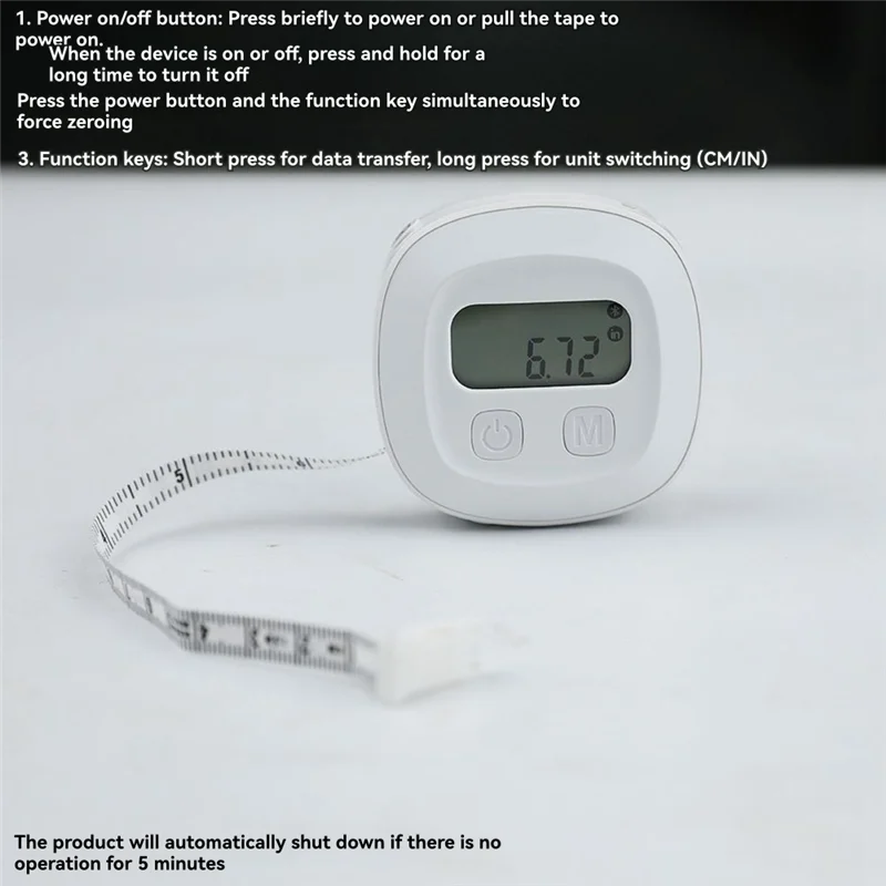 Yls-Smart Tape Measure Body with LED HD Display Auto-Retract for Unlimited Users for Waist/Hips/Arms