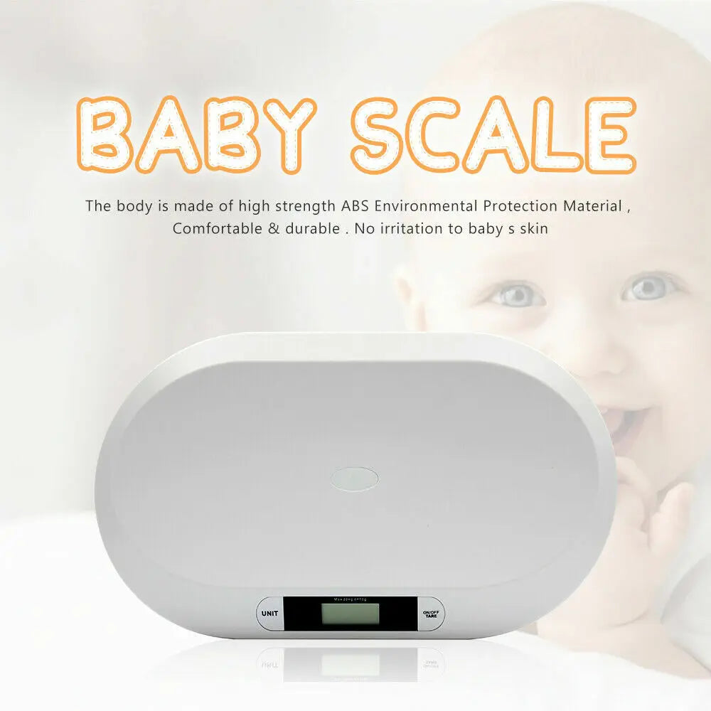 Digital Baby Scale with 20Kg Capacity Kitchen Scales Pet Scale Tare Function Accurate Measurement for Infant & Pet Weighing