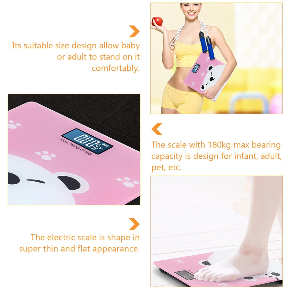 Multi-Functional Digital Baby Scale Pink Tempered Glass Scale for Adult Toddler Pet Weight Measuring Temperature