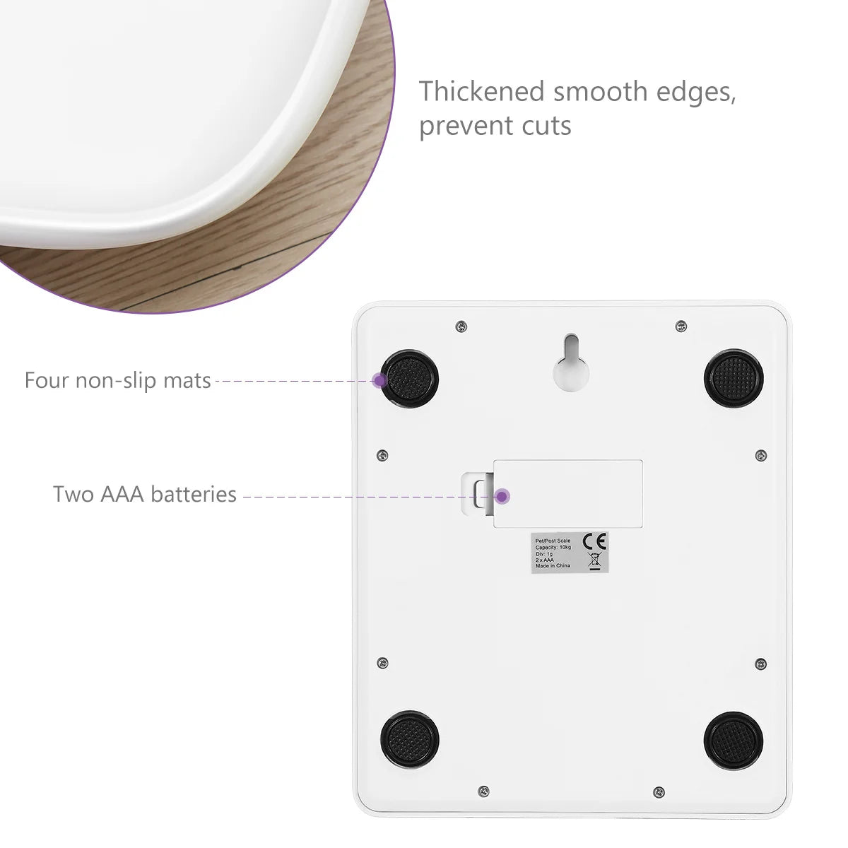 1Pc 10Kg Digital Pet Scale for Small Animals Portable Pets Weighbridge with Backlit Display Dog Scale Measure Tool Infant Care