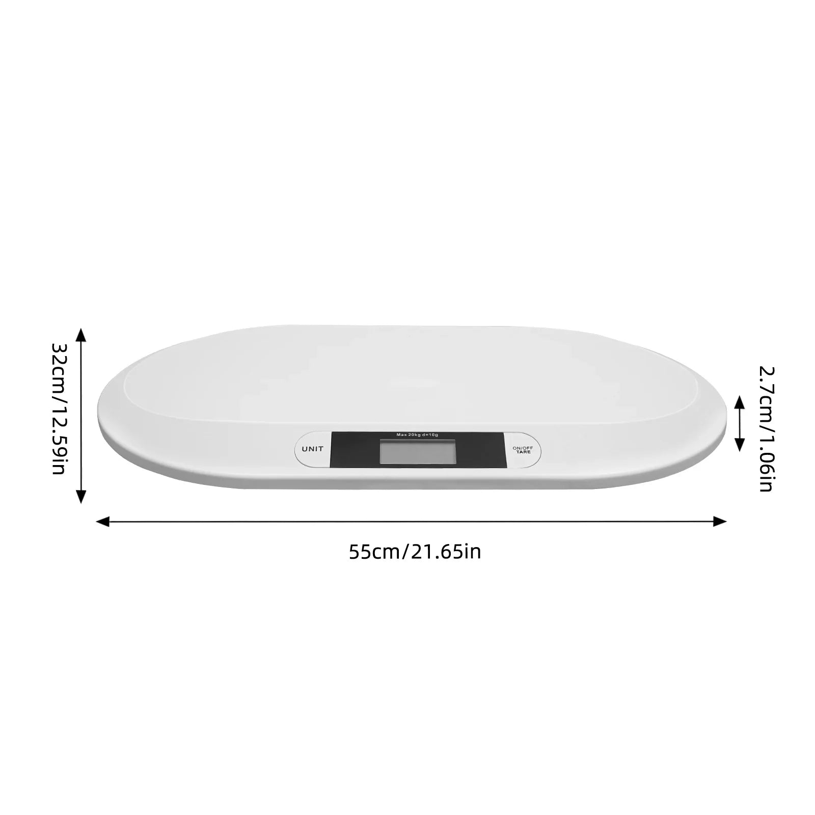 Digital Baby Scale with Large 20Kg Capacity, Overload Indicator, High Precision Sensor, and Ergonomic Design – Accurate Infant