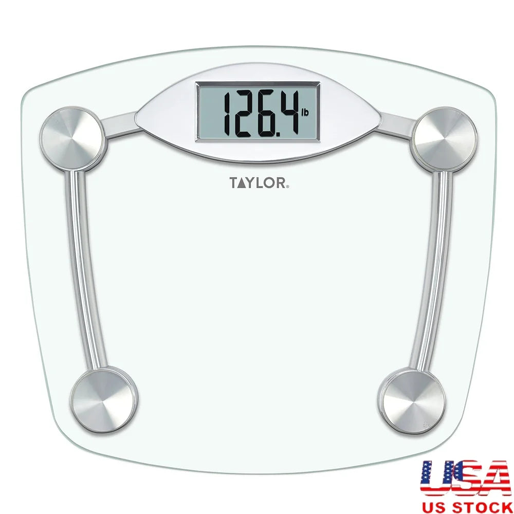 Clear Glass Body Weight Scale 400 Lb Capacity Battery Powered Accurate Measurement Durable Tempered Platform Easy Read Display