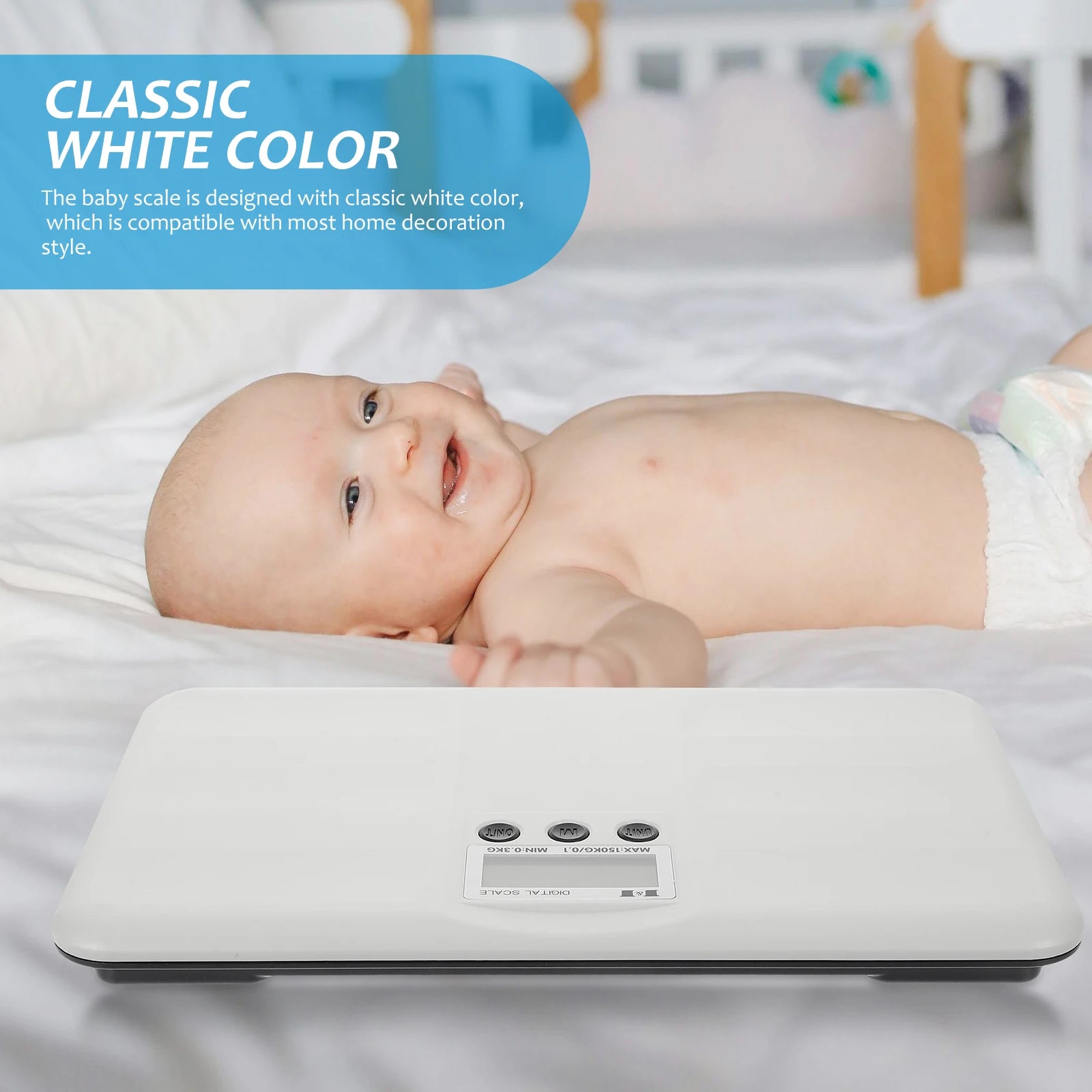 Electronic Pet Scales Baby Weight Scale Digital Display Newborn Infant 150Kg Capacity Large LCD Thin Design Durable