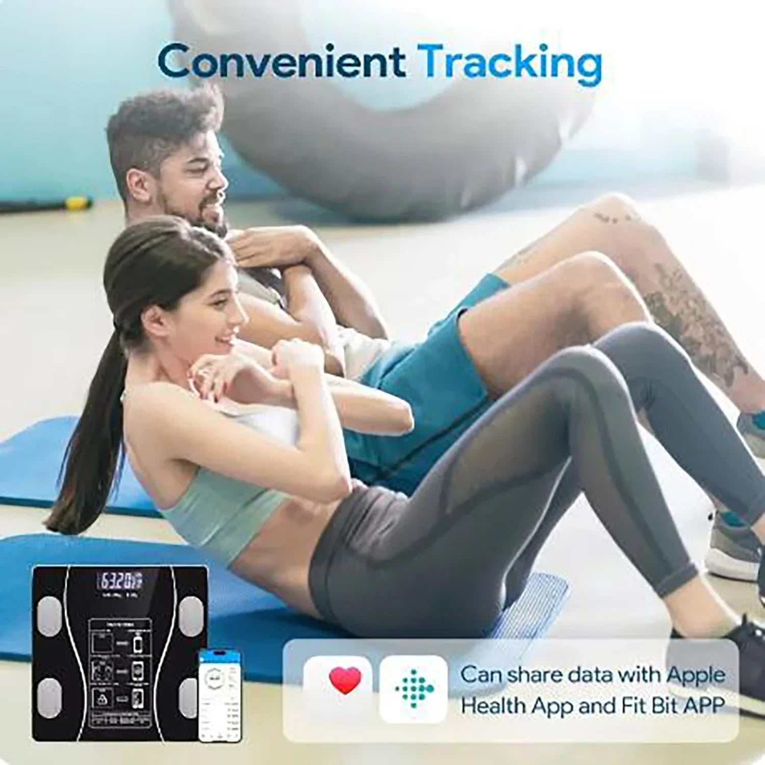 Smart Digital Bathroom Scale, Battery-Powered, Wireless, with Body Fat Monitoring for Home Use, for Women,Men