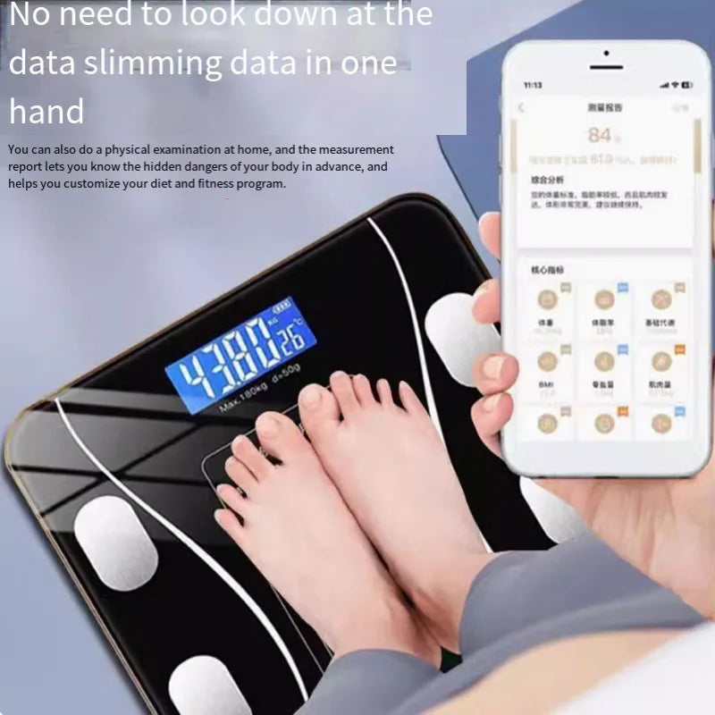Smart Mode Bluetooth Connected Weight Scale for Accurate Calculation Professional Fitness Management Fat Loss Electronic Scale