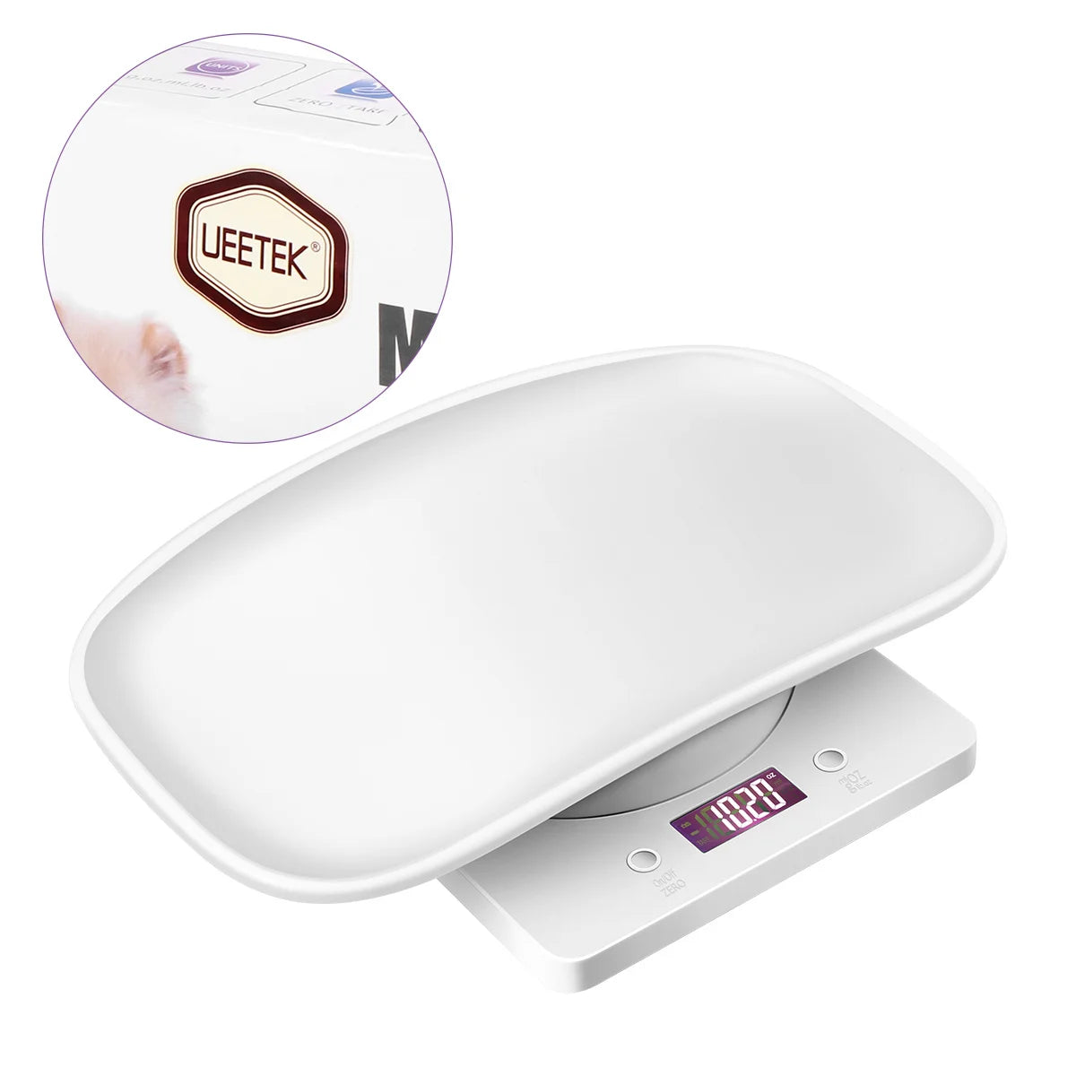 1Pc 10Kg Digital Pet Scale for Small Animals Portable Pets Weighbridge with Backlit Display Dog Scale Measure Tool Infant Care