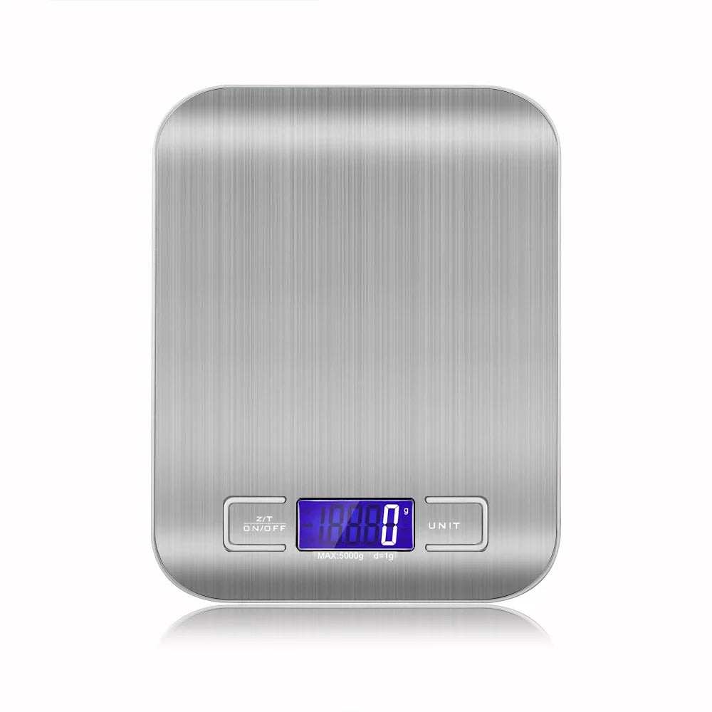 10/5Kg 1G Portable Kitchen Scale Coffee Electronic Scale Stainless Steel Surface LCD Backlit Kitchen Food Scales Weighing Tool