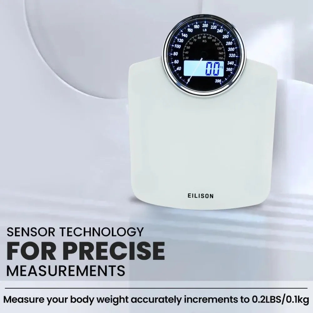 Highly Advance 2-In-1 Digital & Analog Weighing Scale for Body Weight-400Lbs, 4 High Precison GX Sensor Accurate