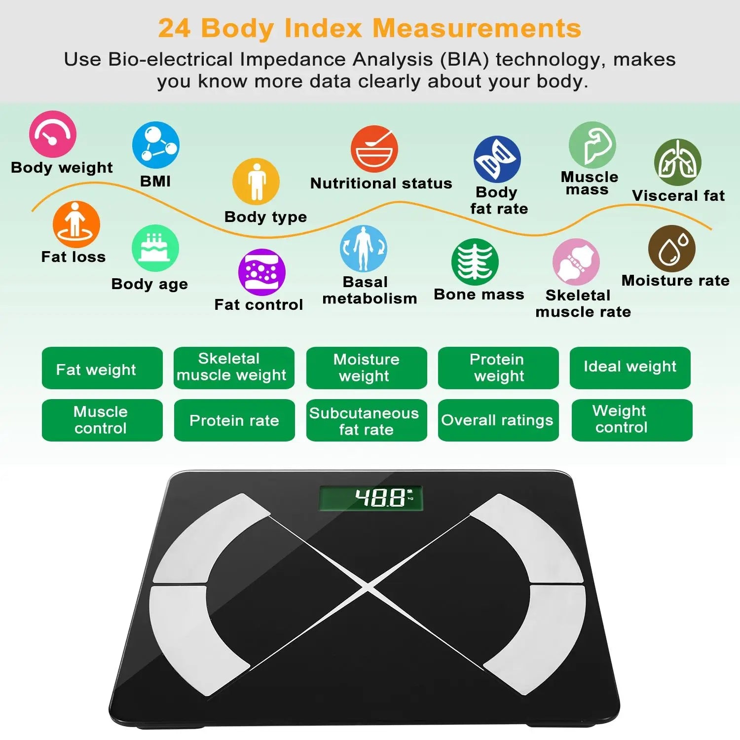 For Smart Body Composition Scale Fat Monitor Digital APP Scale BMI Health Analyzer for Valentines Gift Spring Exerciser