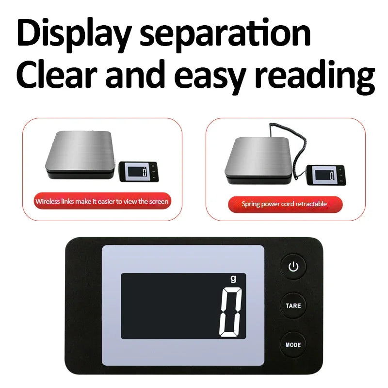High-Precision Digital Scale 50Kg/2G Electronic Platform Scale Wired/Wireless Parcel Pet Express Weighing Scale with Backlight