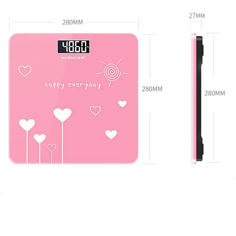 2025 Cute Human Health Body Scale Mini Digital Glass LCD Display Sensor Scale for Weight Loss Tool Balance Digital Care