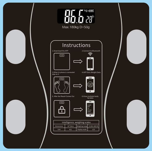  Bluetooth Body Fat & Weight Scale for Home Health Tracking