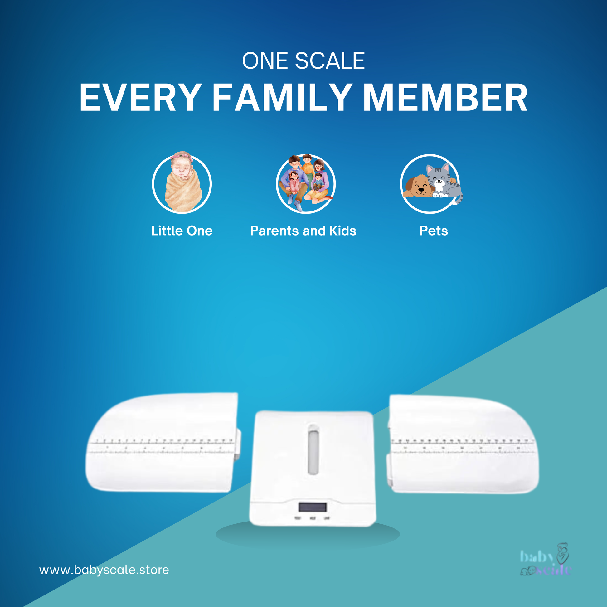 Digital Infant Scale with Removable Tray & Height Measuring Ruler