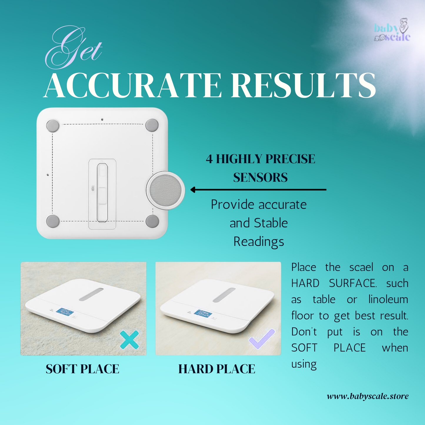 Digital Infant Scale with Removable Tray & Height Measuring Ruler