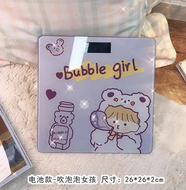 Kitty Household Electronic Scale Weight Scale Body Fat Scale BMI Adult Bathroom Healthy Weight Loss Weighing Body Scale Charging