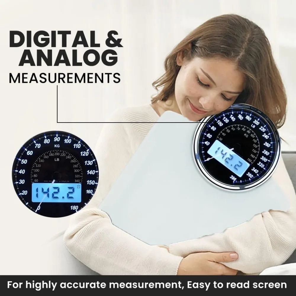 Highly Advance 2-In-1 Digital & Analog Weighing Scale for Body Weight-400Lbs, 4 High Precison GX Sensor Accurate