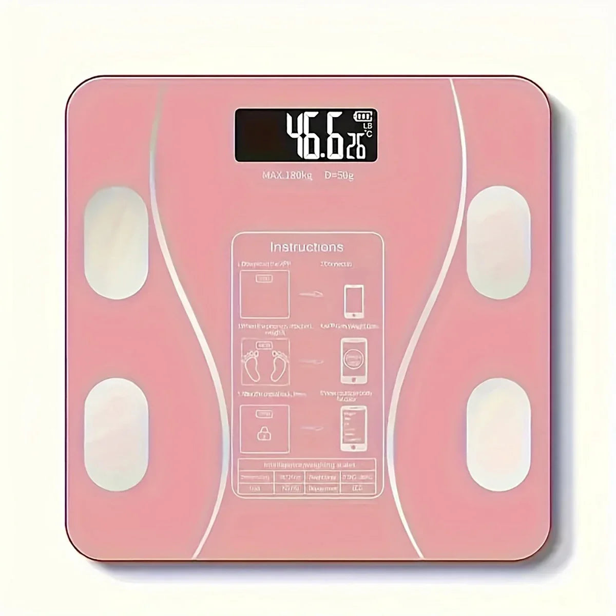Smart Digital Bathroom Scale, Battery-Powered, Wireless, with Body Fat Monitoring for Home Use, for Women,Men