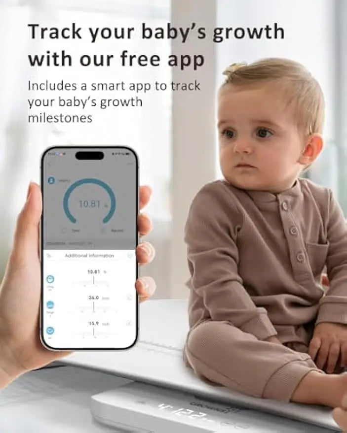 Smart Baby Weighing Scale with App, Hold Function & 330 lb Capacity