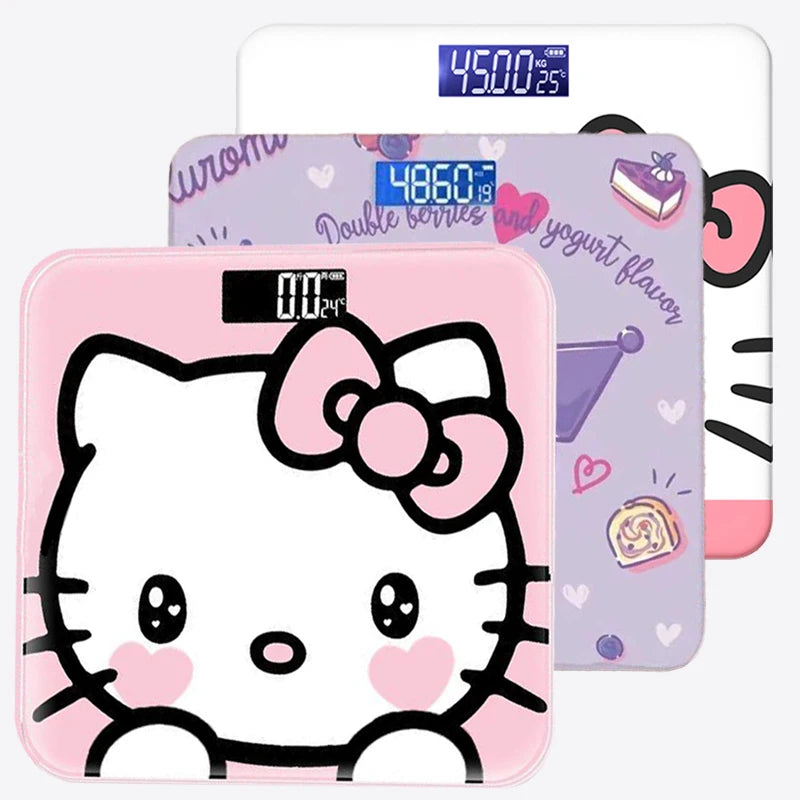 Sanrio Hello Kitty Charging Body Fat Scale Kuromi Girl Wireless Digital Weight Scale with Smartphone App Bluetooth-Compatible