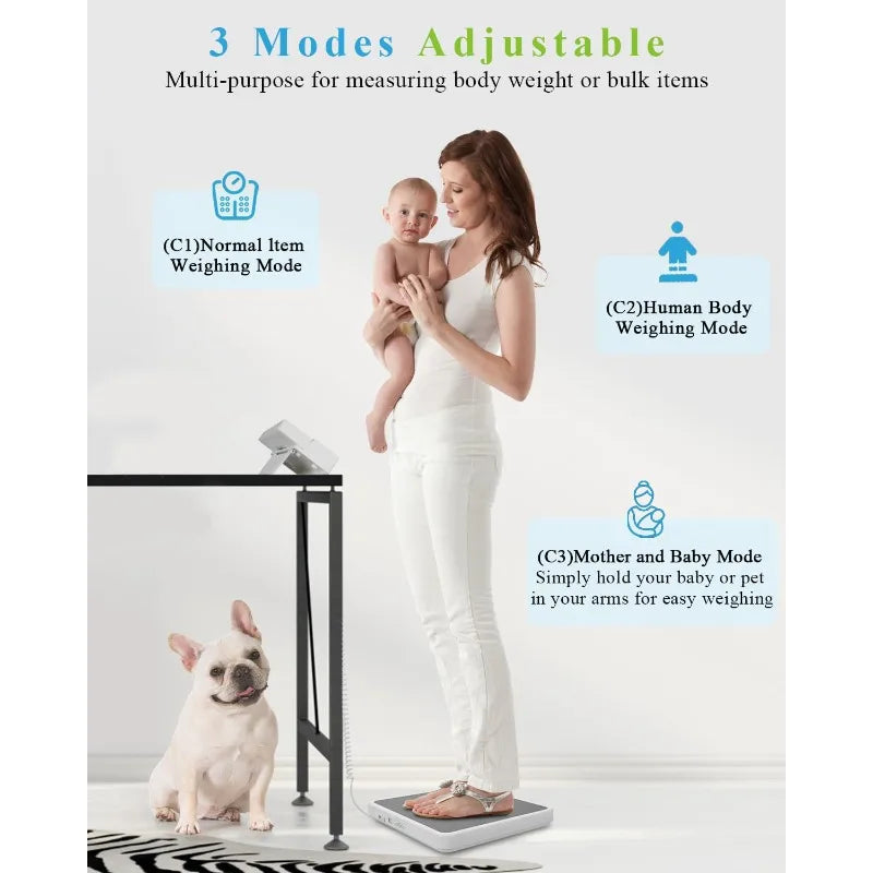 Home.Medical Scale for Body Weight with Digital Display, 660 Lb Limit, High Accuracy Medical Grade Floor Scale, Heavy Duty, Kg/O