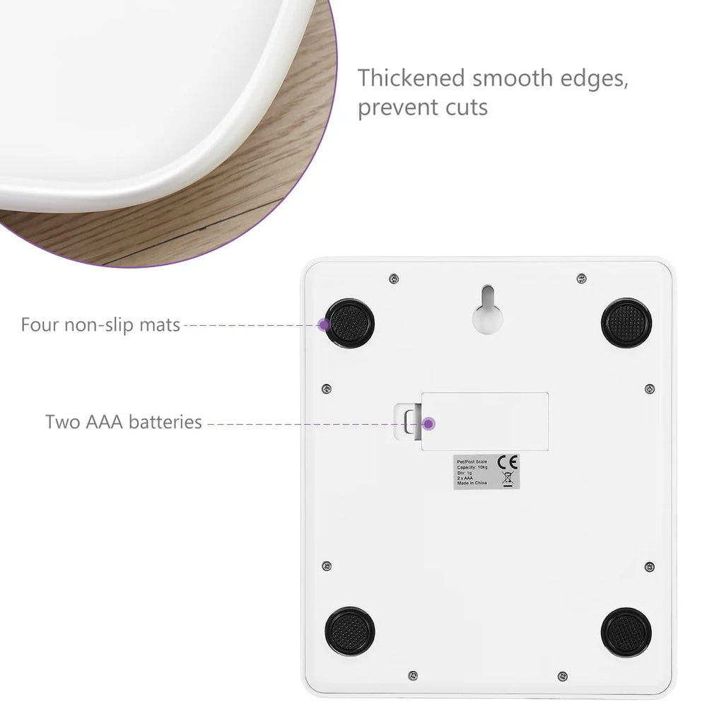 1Pc 10Kg Digital Pet Scale for Small Animals Portable Pets Weighbridge with Backlit Display Dog Scale Measure Tool Infant Care