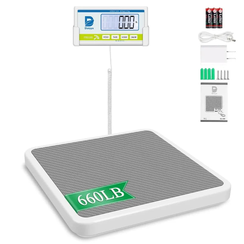 Home.Medical Scale for Body Weight with Digital Display, 660 Lb Limit, High Accuracy Medical Grade Floor Scale, Heavy Duty, Kg/O
