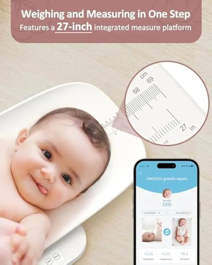 Smart Baby Weighing Scale with App, Hold Function & 330 lb Capacity