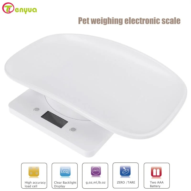 Multi-Function Pet Scale Infant Pet Body Weighing Accurately 1G-10Kg with Height Tray Perfect for Weighing Small Puppy/Cat/Dog