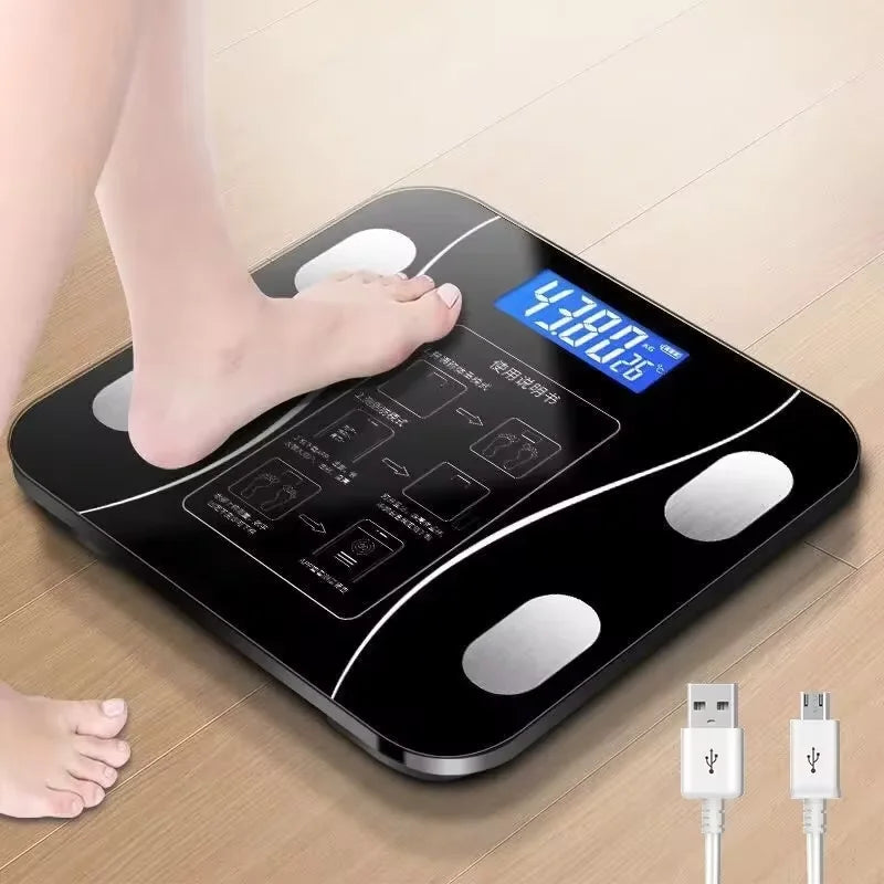 Smart Electronic Body Fat Scale Wireless Body Weight Scale with Fat Measurement Charging for Home Fitness and Health Monitoring