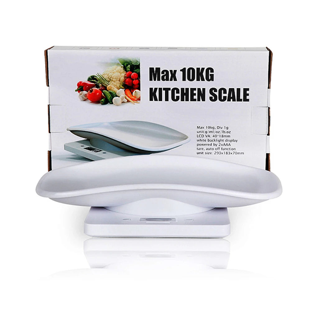 Pet Dog/Cat Electronic Scale LCD Display Pet Hospital/Kitchen Balance 29*18Cm Removable Tray Scales Max Weighing 10KG