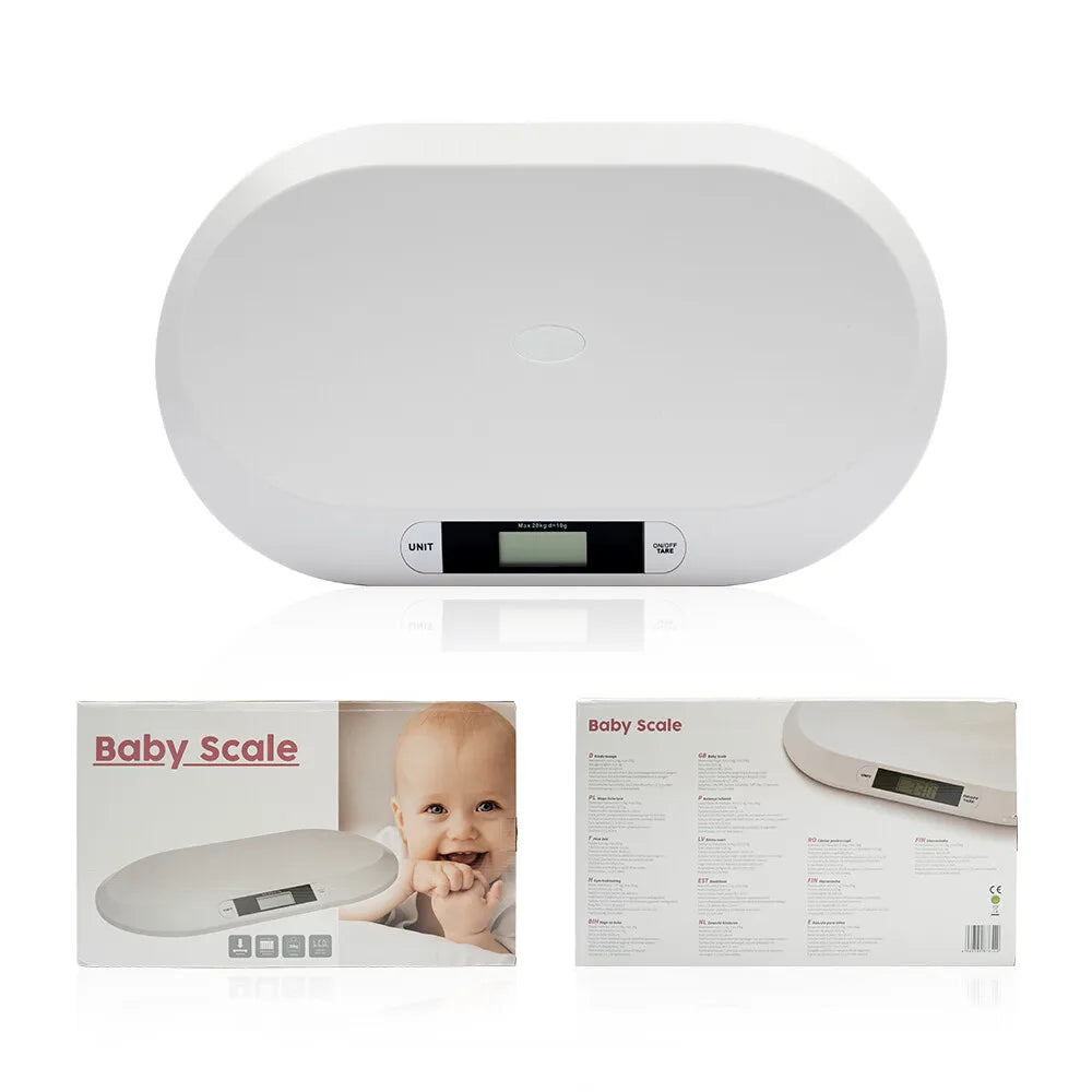 User-Friendly Infant Scale Ergonomic Design & LCD Display, Three Units (Kg/Lbs/St) for Clear Weight Reading