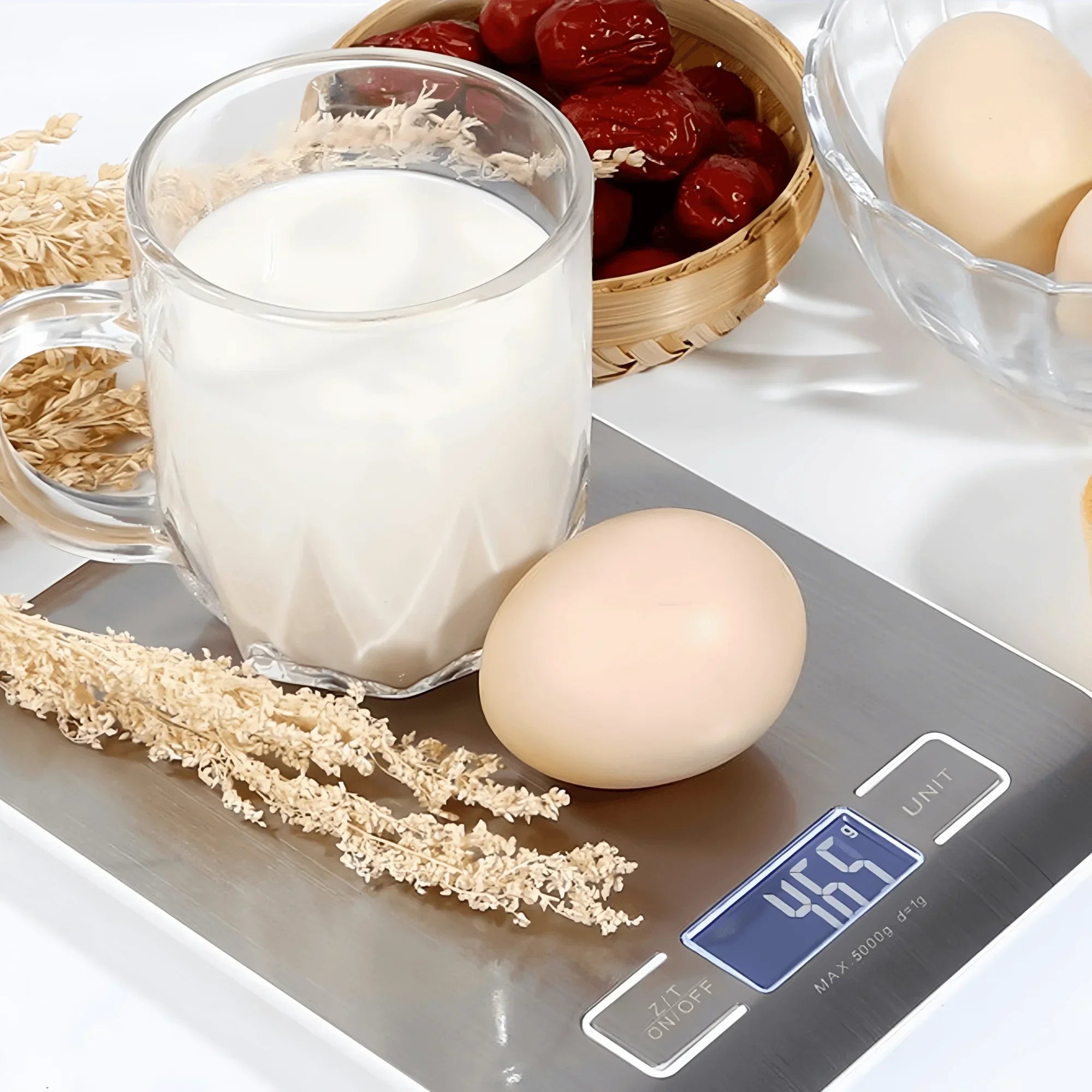 Kitchen Scale,Greater Goods Gray Food Scale,Digital Display Show Weight in Grams,Ounces,Milliliters,And Stainless Steel Platform