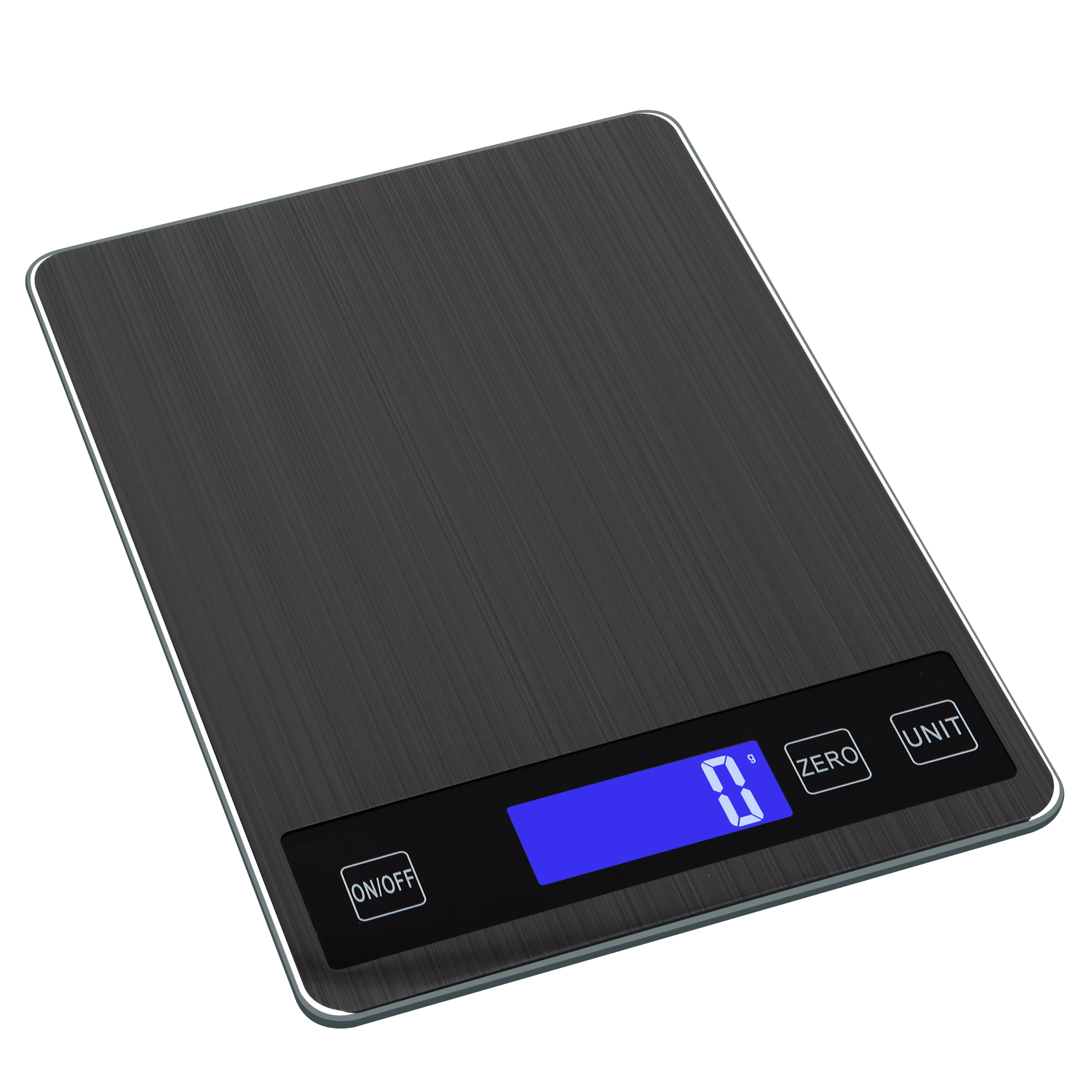 Stainless Steel Kitchen Scale,Greater Goods Gray Food Scale,Digital Display Show Weight in G/KG/LB:OZ/ML/FL.OZ for Cake Baking