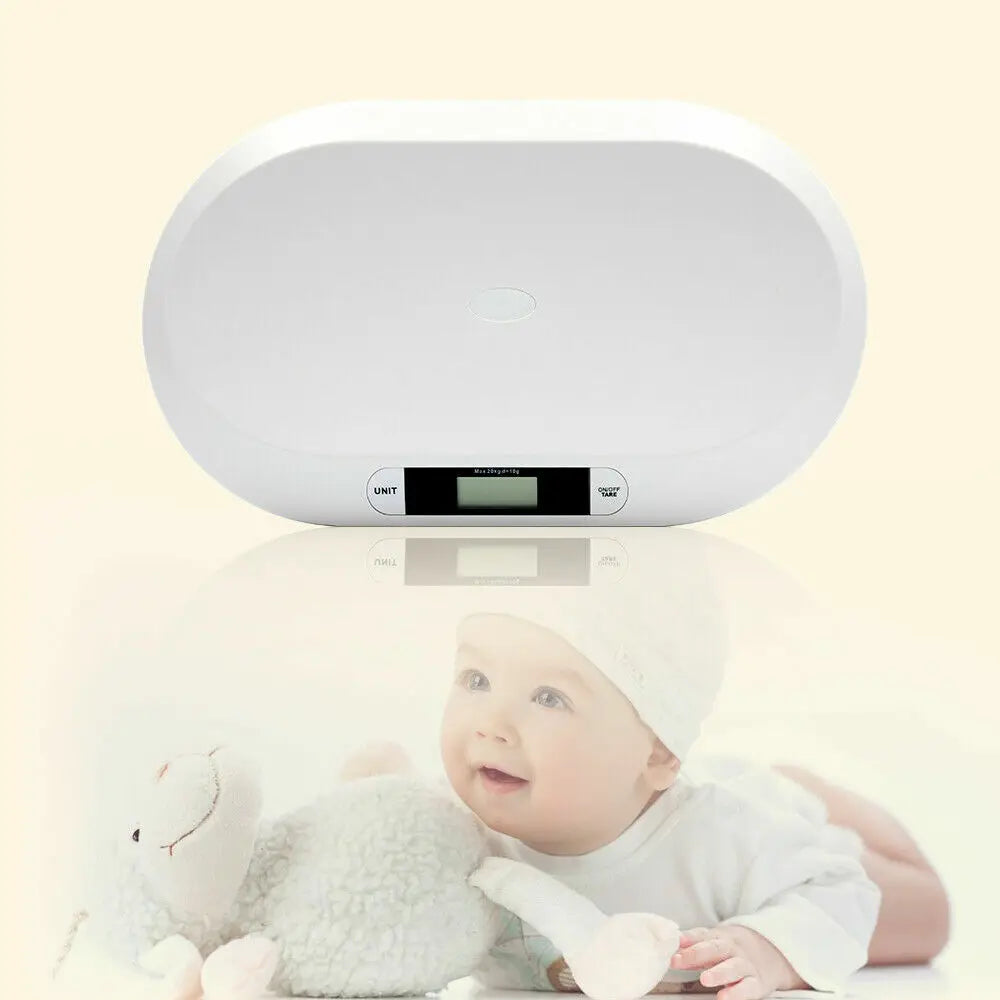 User-Friendly Infant Scale Ergonomic Design & LCD Display, Three Units (Kg/Lbs/St) for Clear Weight Reading